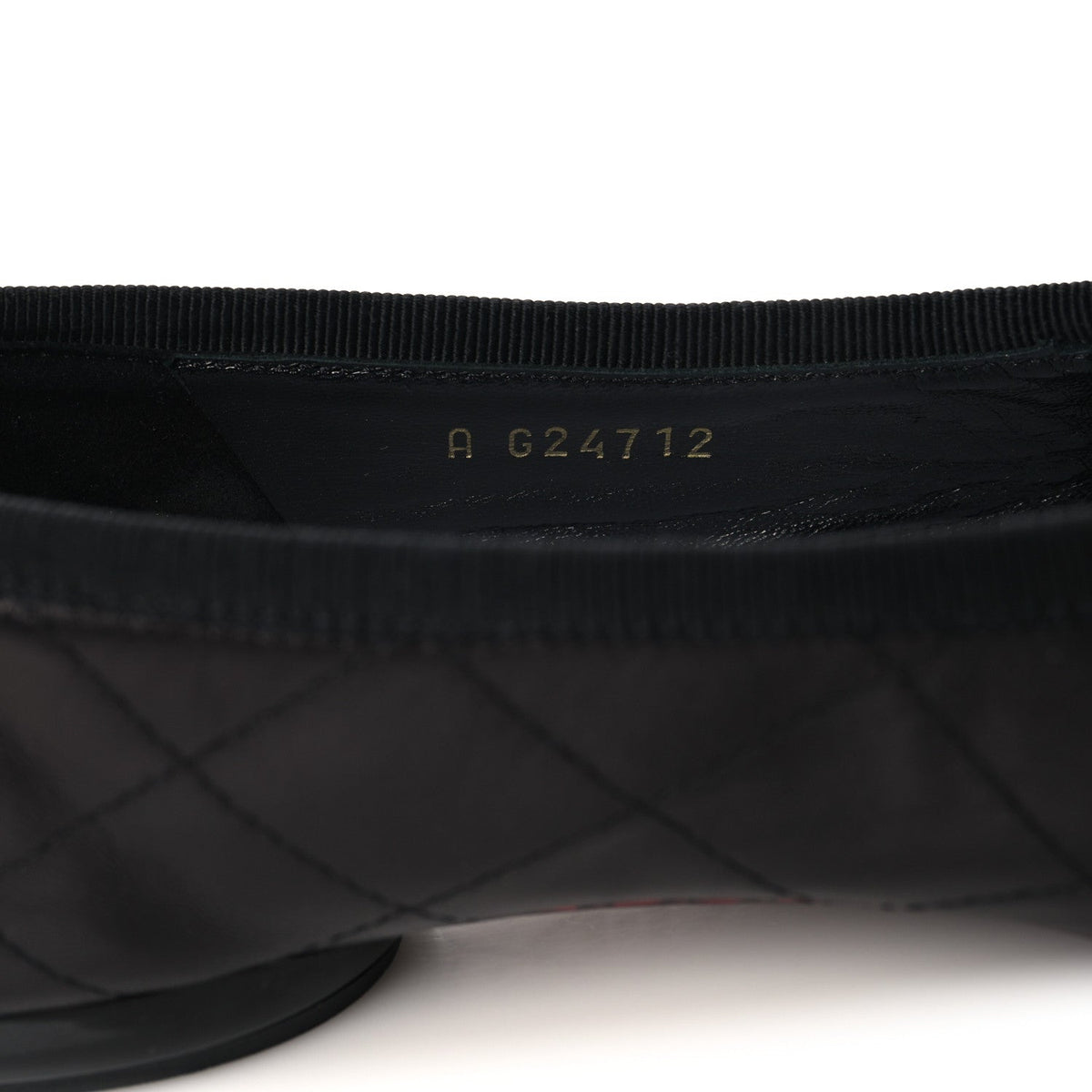 Lambskin Quilted Cambon Ballerina Flats 36.5 Black