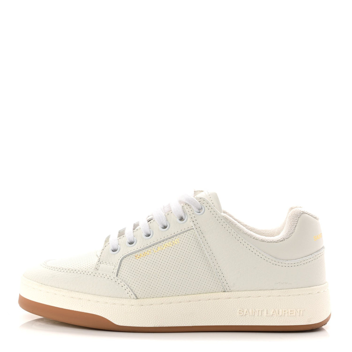 Calfskin Perforated Womens Sneakers 38.5 White