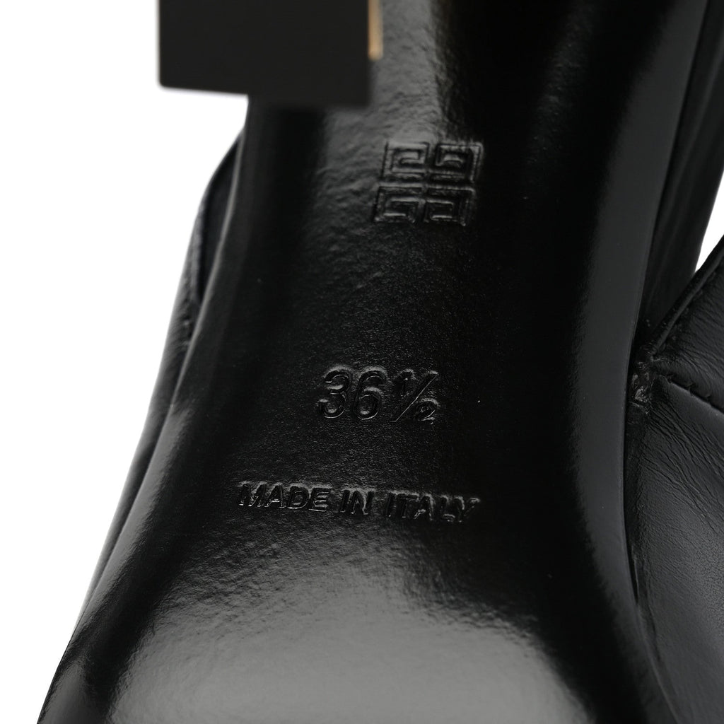 Calfskin Beauw Slingback Pumps  36.5 Black