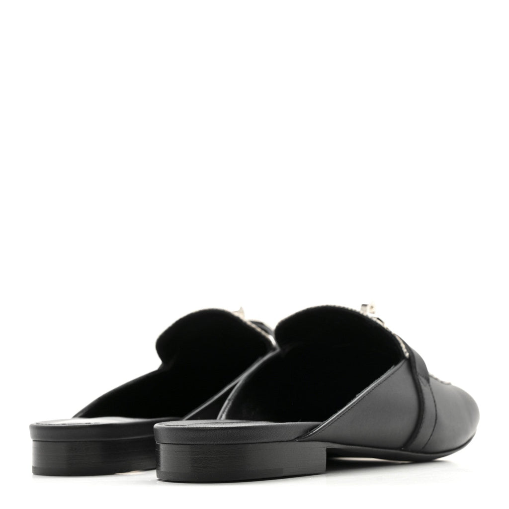 Lizard Calfskin Oz Mules 37 Ombre Black