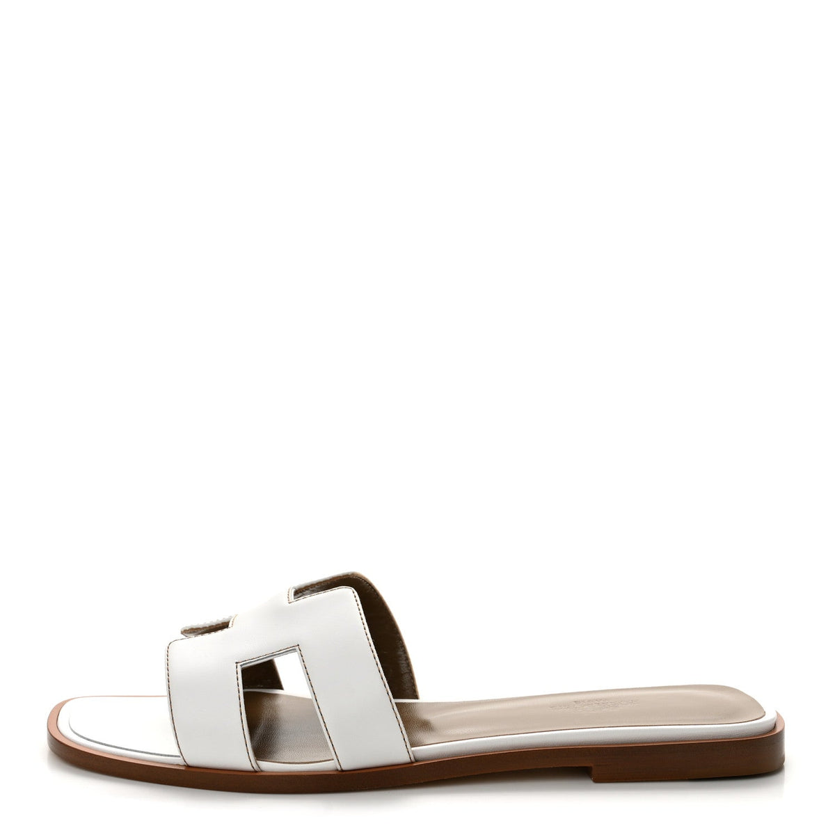 Box Calfskin Oran Sandals 38 White