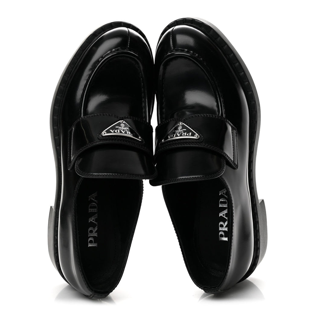Spazzolato Metal Triangle 50mm Loafers 38 Black