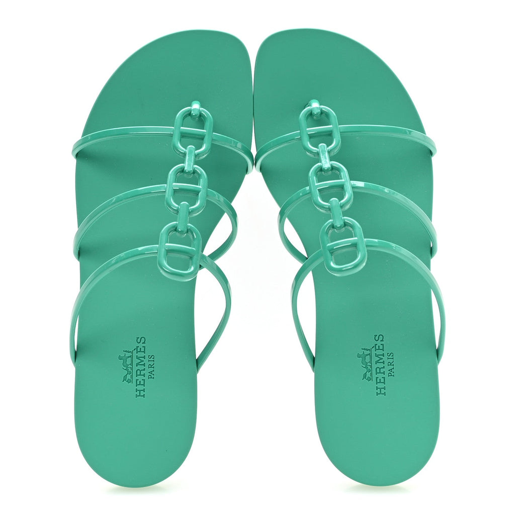 Rubber Womens Mykonos Sandals 36 Vert Tourmaline