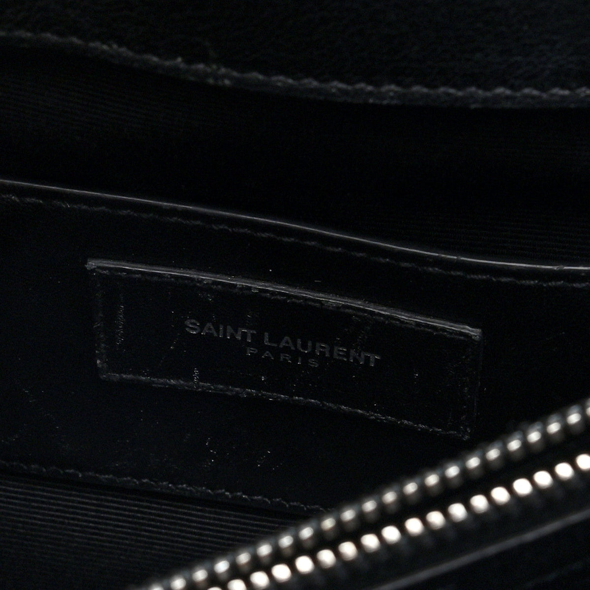Sheepskin Matelasse Chevron Monogram Large College Satchel Black Tulip