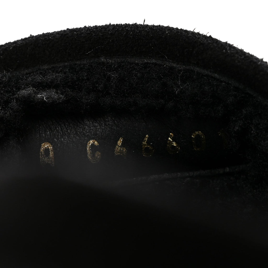Suede Calfskin CC Slingback Loafers 39 Black