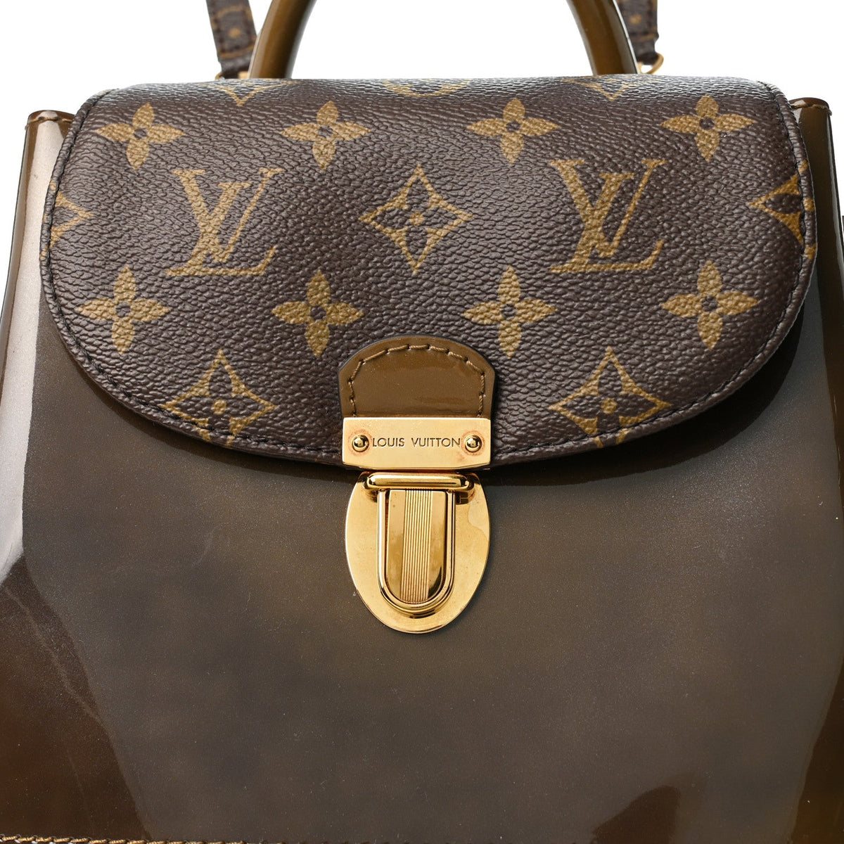 Patent Monogram Hot Springs Backpack Vert Bronze