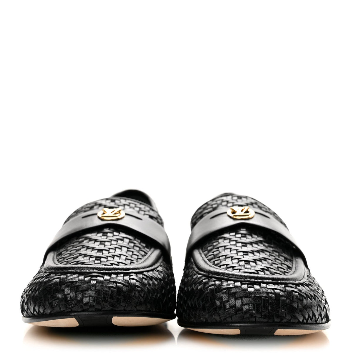 Goatskin Braided Soho Flat Loafer 41 Black