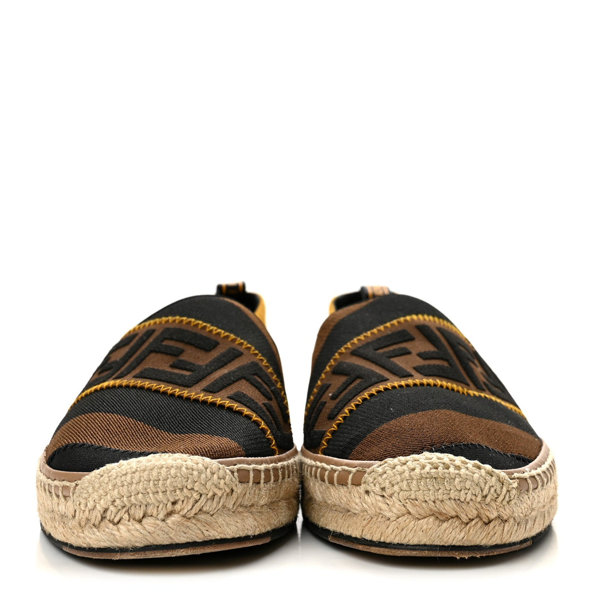 Canvas Suede Zucca FF Pequin Mens Espadrilles 10 Maya Black