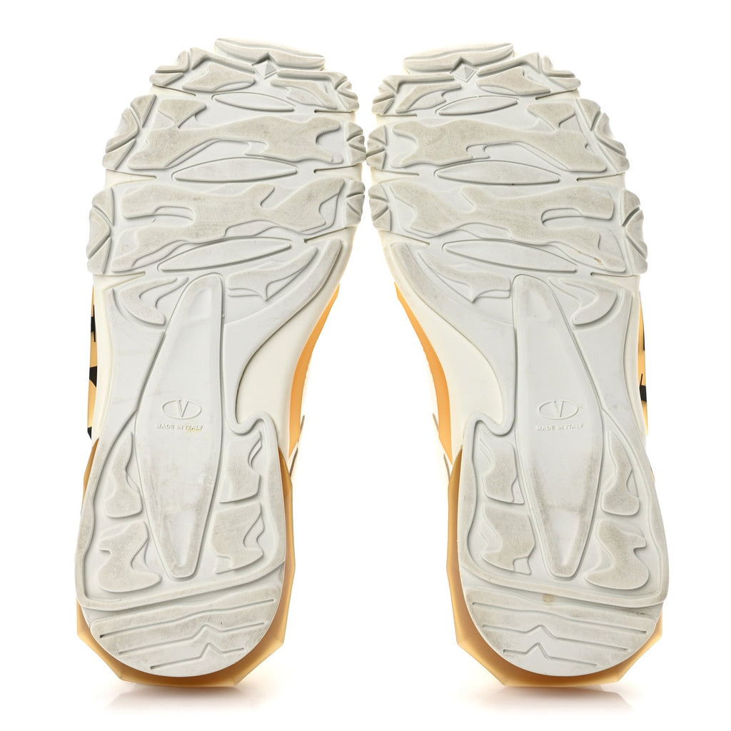 Calfskin VLTN Mens Bounce Sneakers 43 White Brown