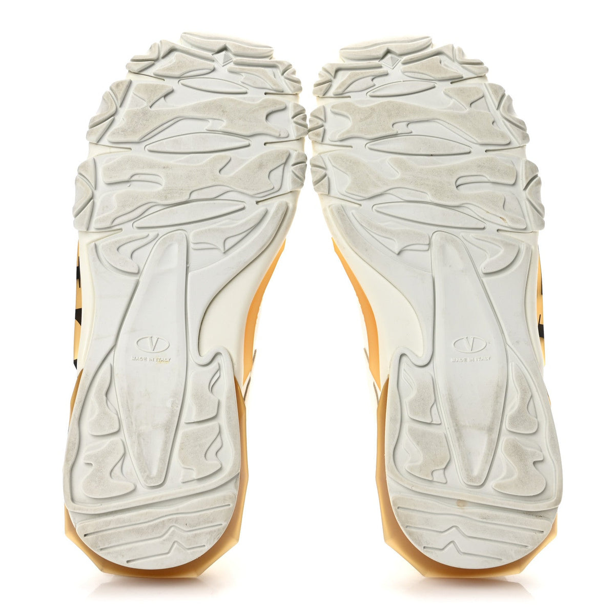 Calfskin VLTN Mens Bounce Sneakers 43 White Brown