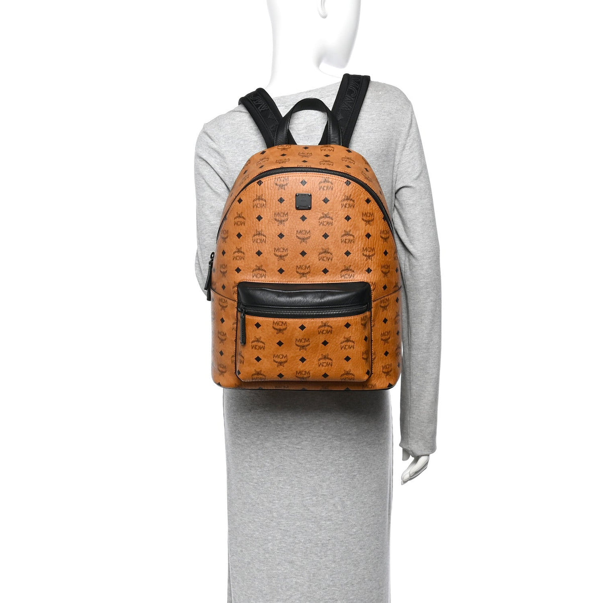 Visetos Nappa Medium Stark Backpack Cognac Black