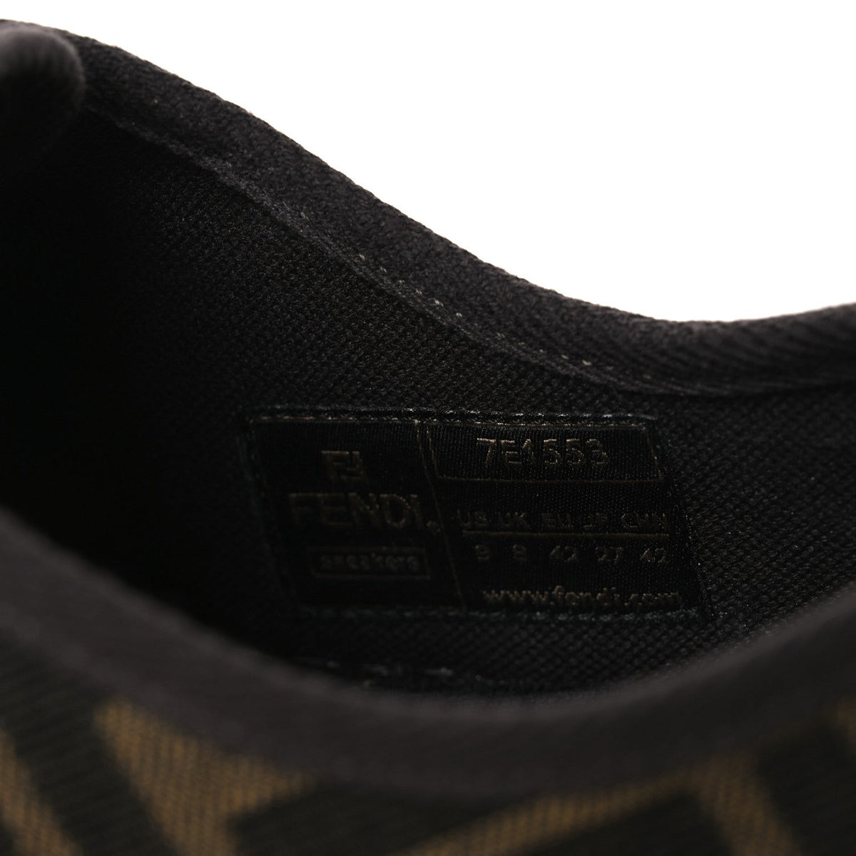 Fabric Jacquard Rubber FF Mens Domino Sneakers 42 Tabacco Black