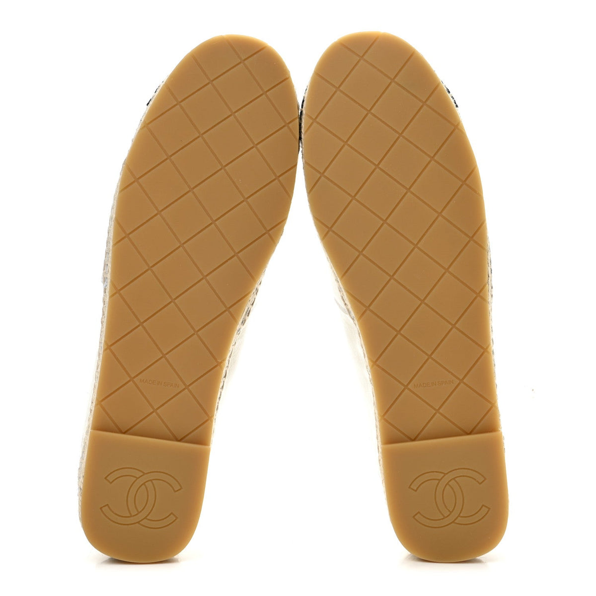 Shiny Calfskin CC Espadrilles 41 White Black