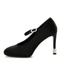 Satin Crystal Mary Jane Pumps 39 Black