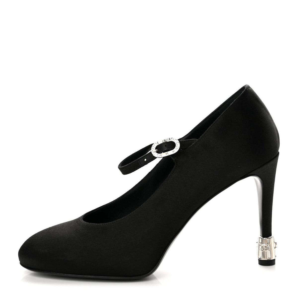 Satin Crystal Mary Jane Pumps 39 Black