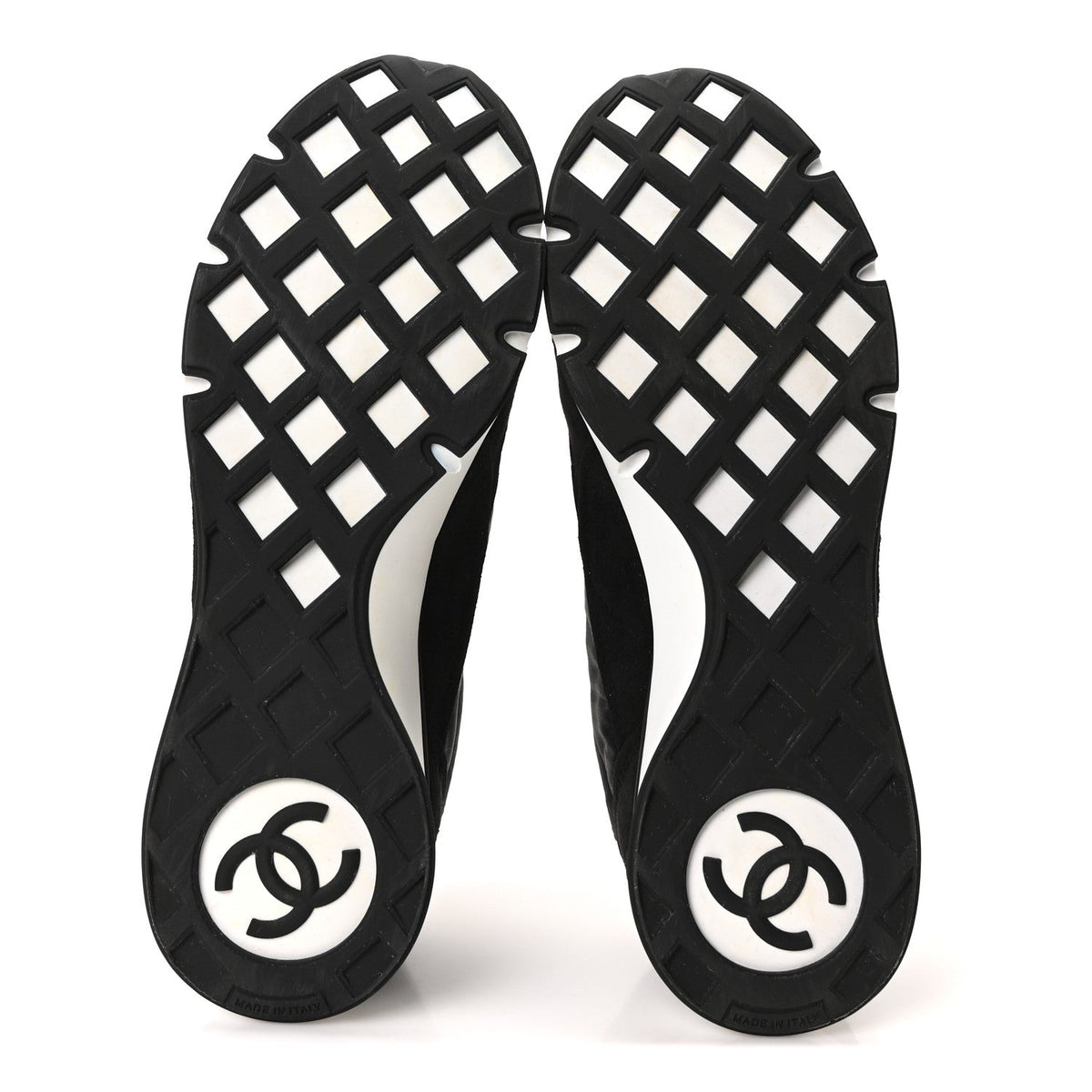 Nylon Suede Kidskin Calfskin Logo Sneakers 38 Black White