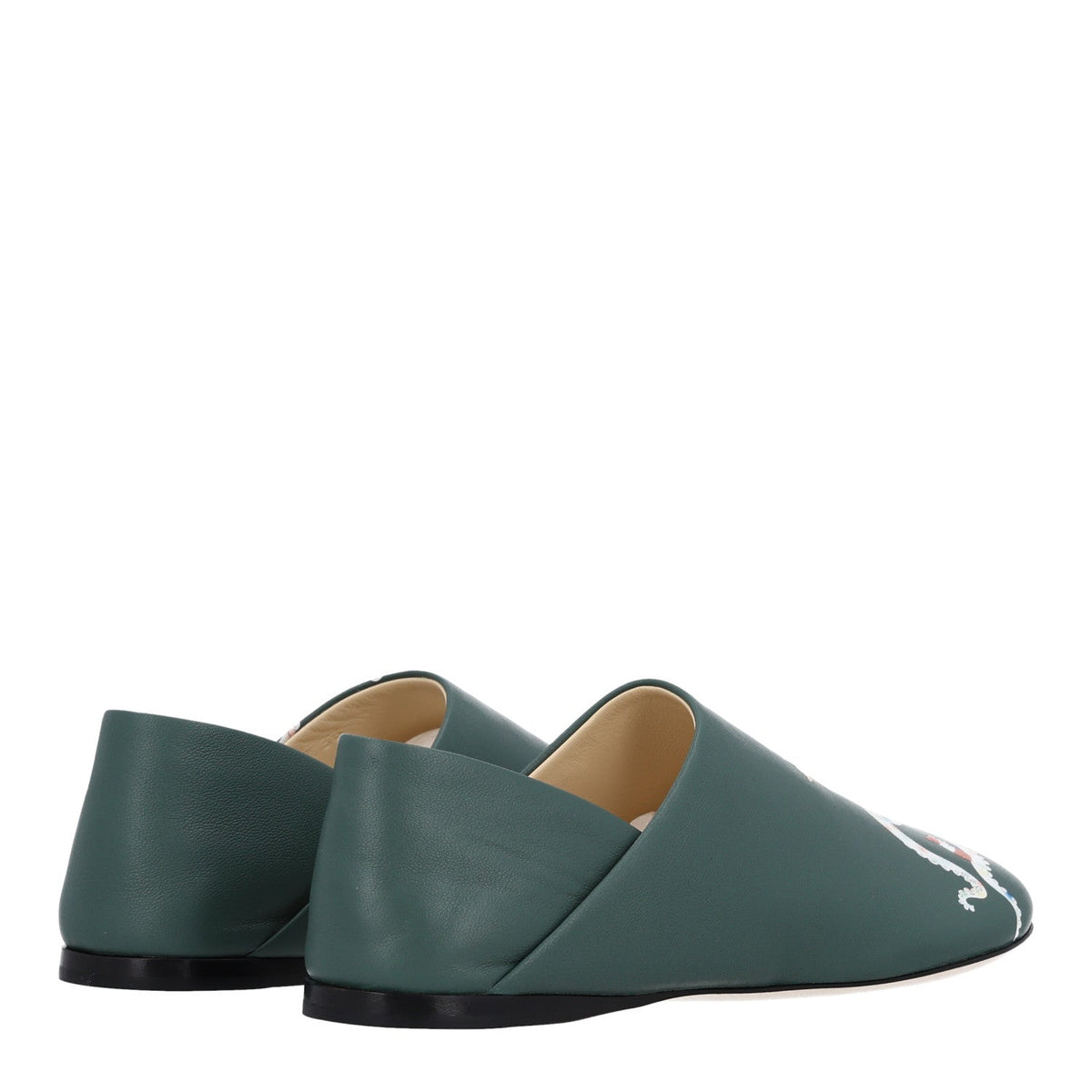 X SUNA FUJITA Shiny Calfskin Octopus Loafers 36 Vetiver