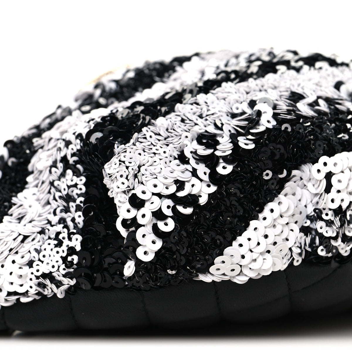 Sequin Coco Cuba Waist Bag Fanny Pack Black White