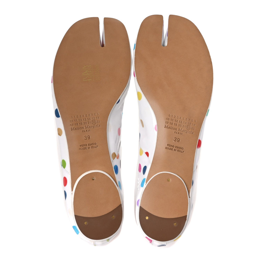 Coated Canvas Confetti Printed Tabi New Ballerina Flats 39 White Multicolor