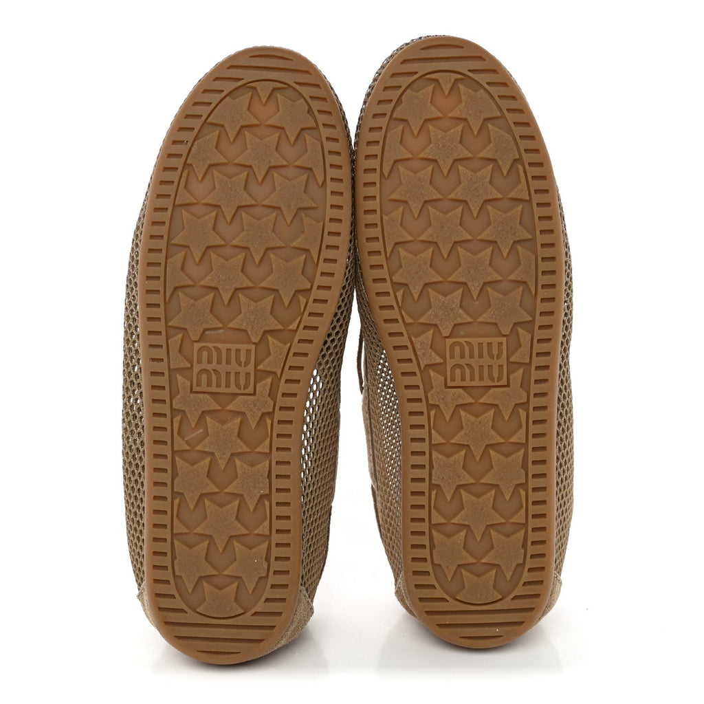 Mesh Suede Deck Loafers 38 Desert Beige
