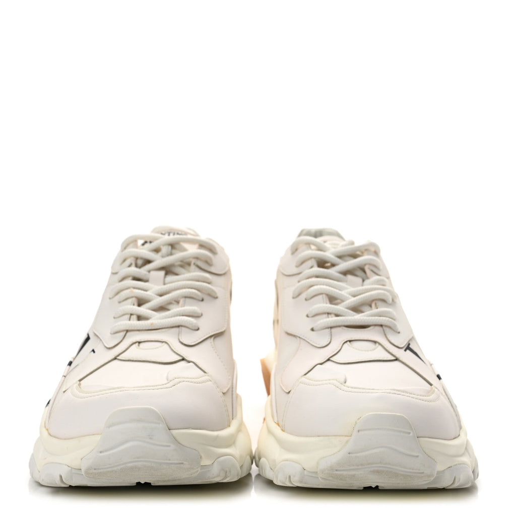 Calfskin VLTN Mens Bounce Sneakers 43 White Brown