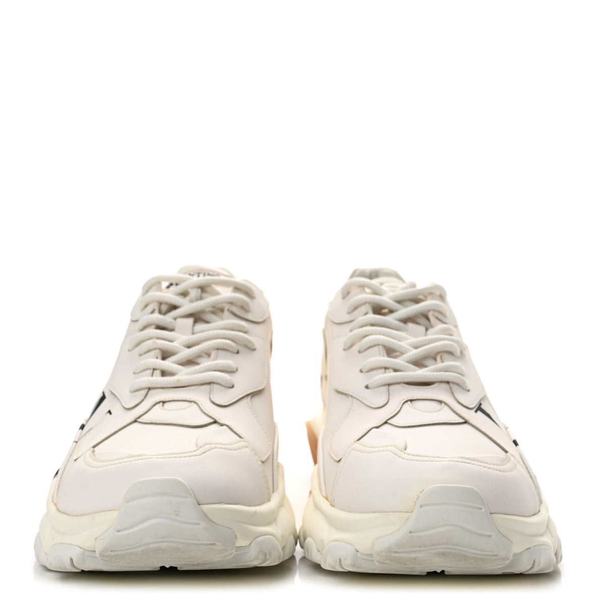 Calfskin VLTN Mens Bounce Sneakers 43 White Brown