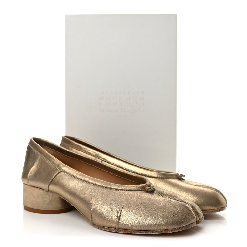 Nappa Tabi New Ballerina 35mm Pumps 40 Gold