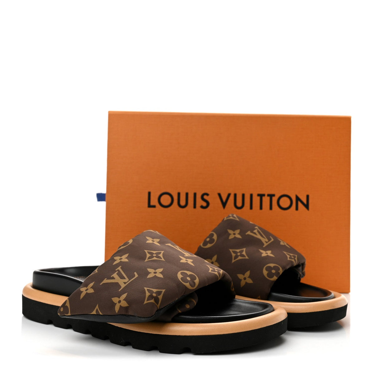 Nylon Monogram Pool Pillow Comfort Mule 37 Cacao Brown