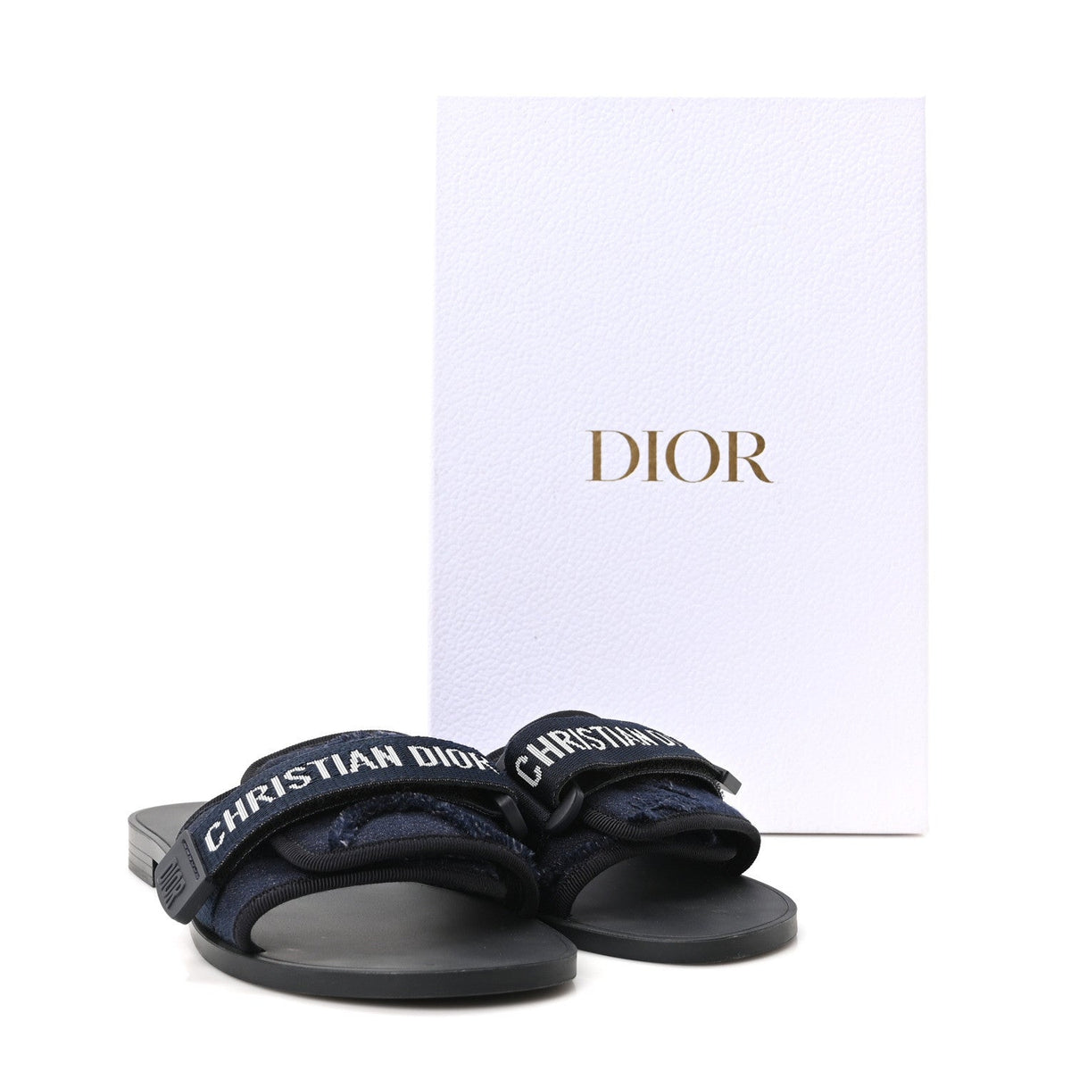 Technical Stretch Fabric Camouflage Dio(r)evolution Slide Sandals 38 Deep Blue