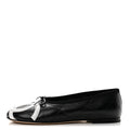Lambskin Quilted CC Cambon Ballet Flats 36 Black White
