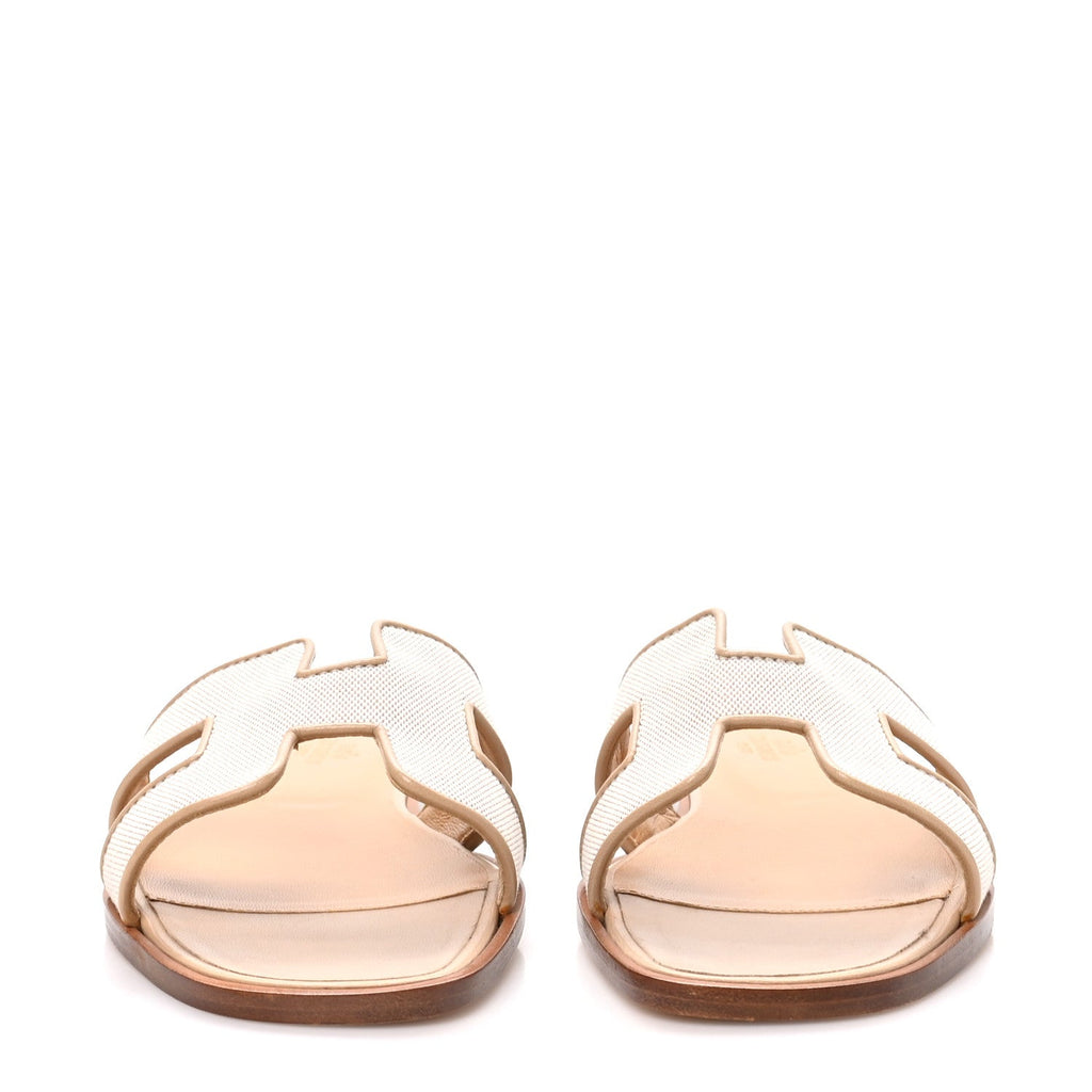 Linen Canvas Oran Sandals 38 Beige