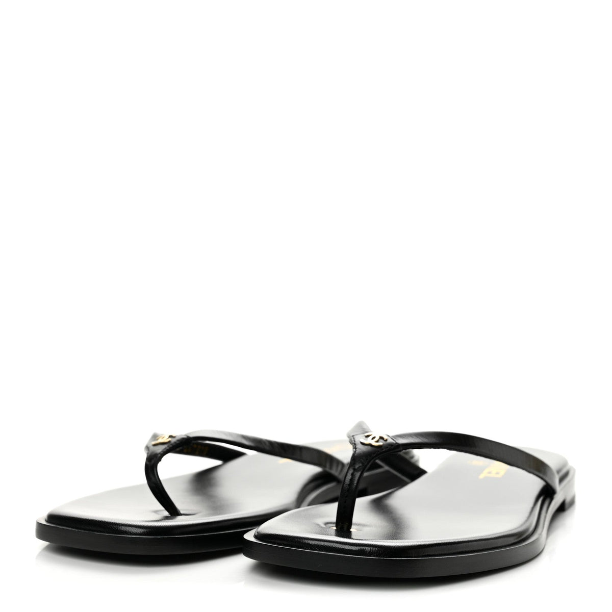 Goatskin CC Times Square Thong Sandals 39 Black