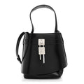 Box Calfskin Shark Lock Bucket Bag Black