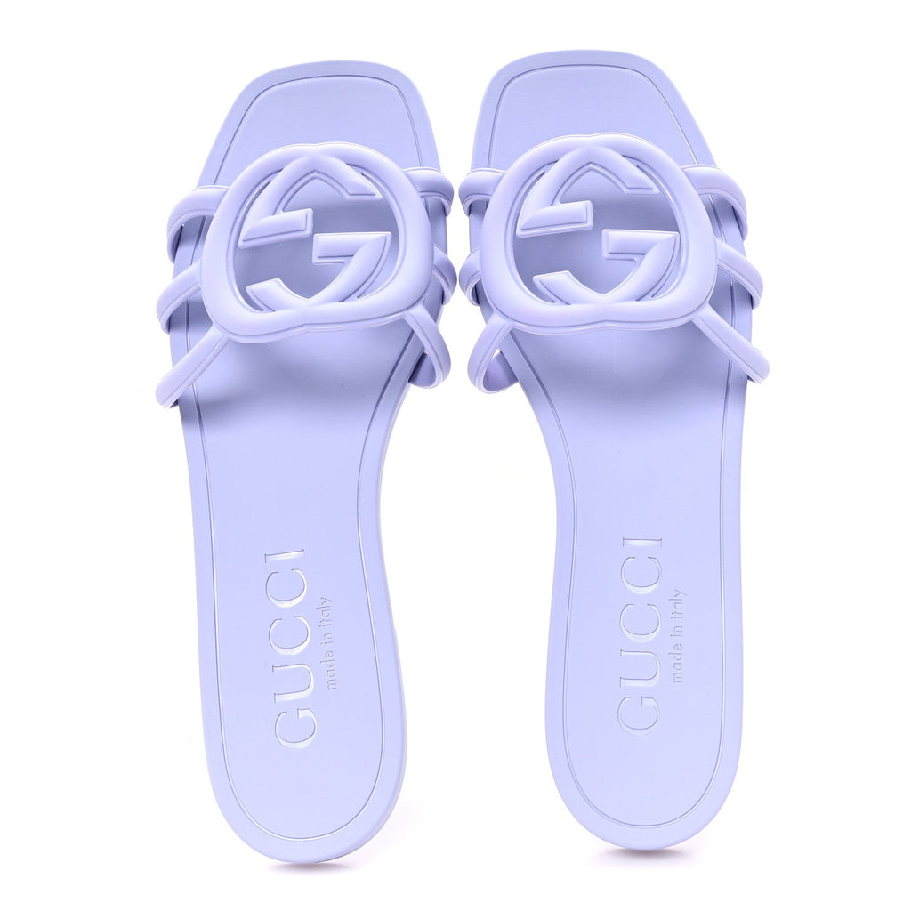 Rubber Interlocking G Womens Slide Sandals 40 Roger Glicine