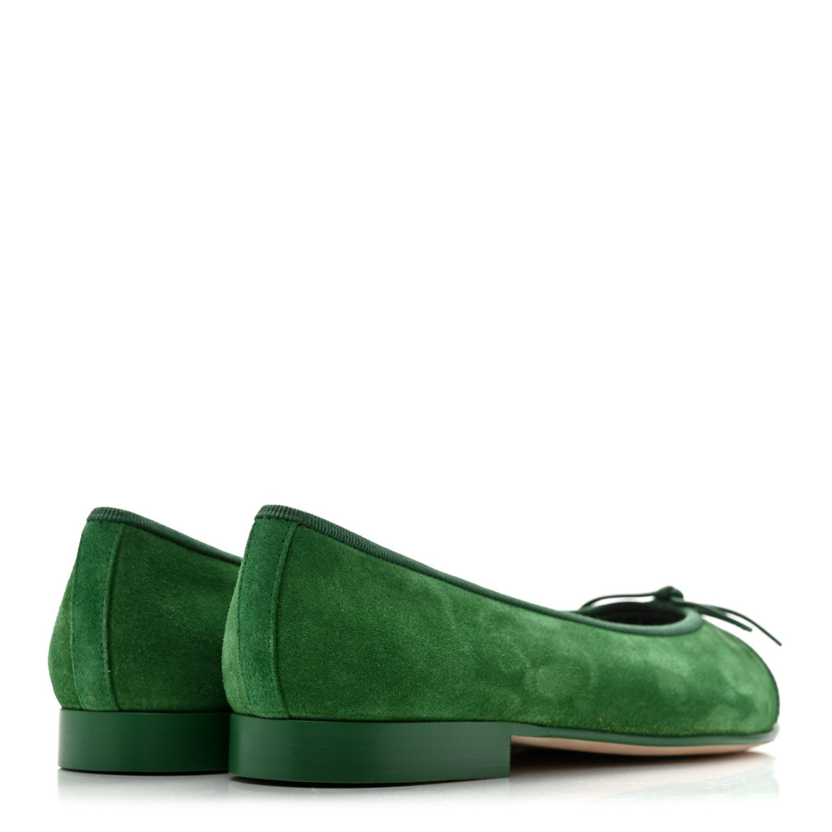 Suede Patent Cap Toe CC Ballerina Flats 36 Green
