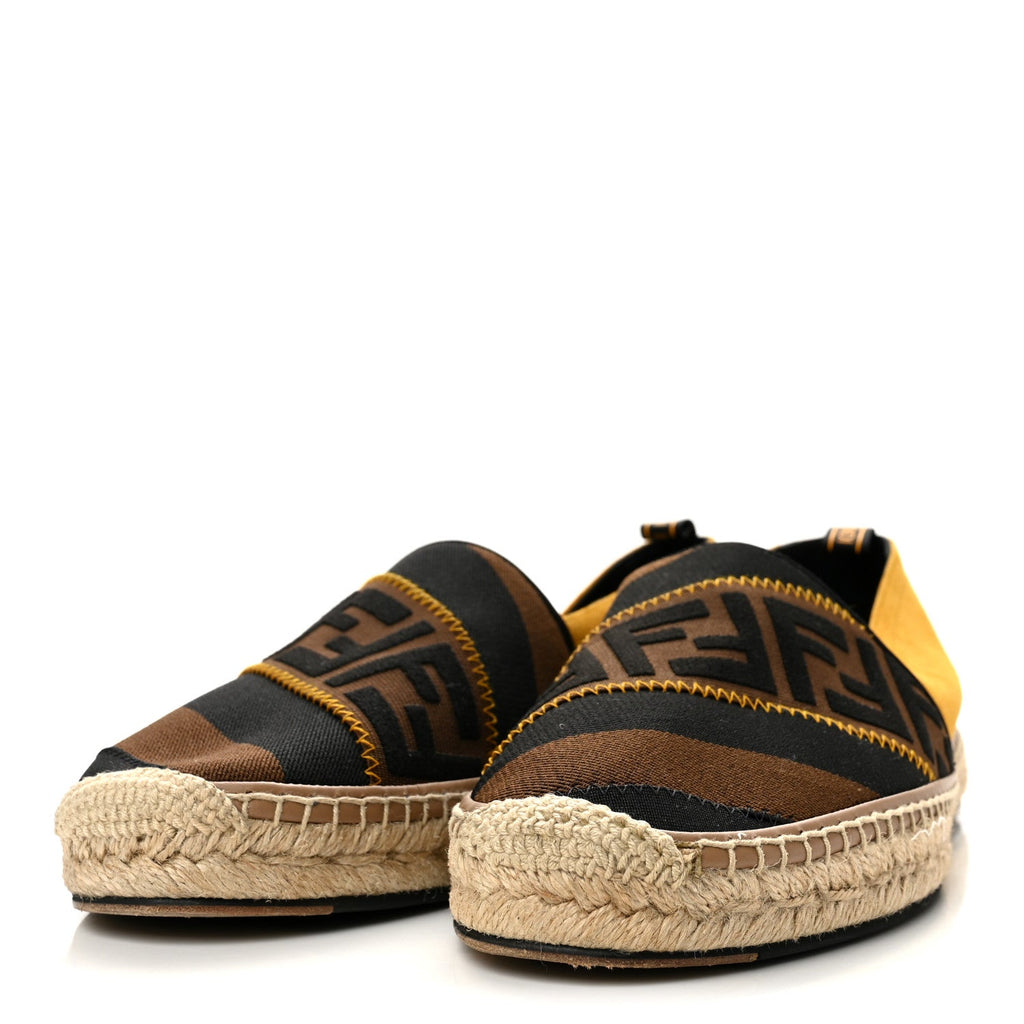 Canvas Suede Zucca FF Pequin Mens Espadrilles 10 Maya Black