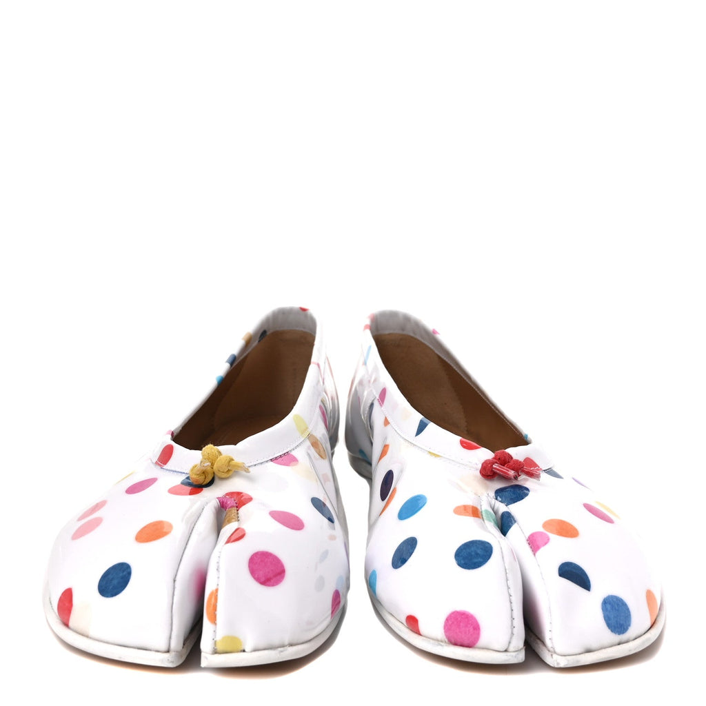 Coated Canvas Confetti Printed Tabi New Ballerina Flats 39 White Multicolor