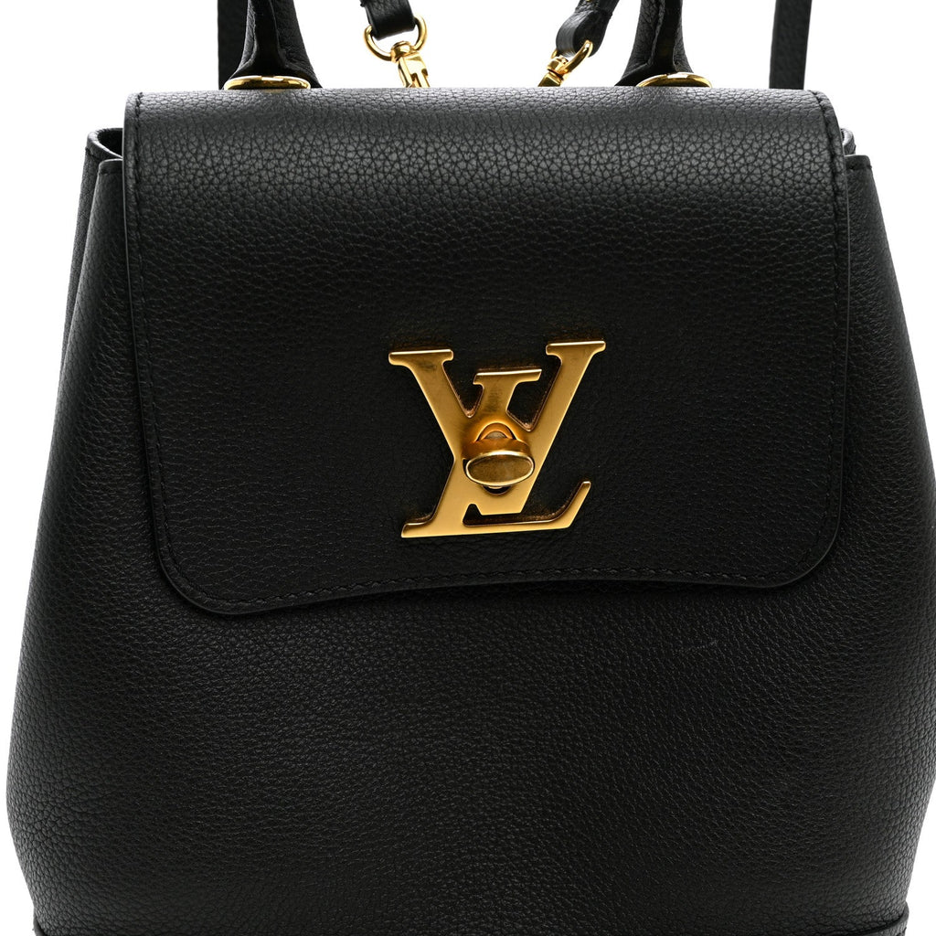 Calfskin Lockme Mini Backpack Black
