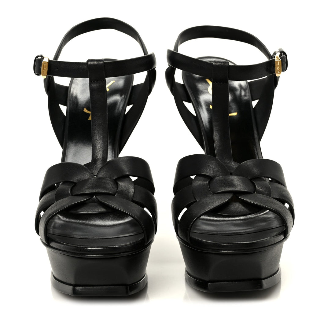 Calfskin Tribute 105 Platform Sandals 39.5 Black