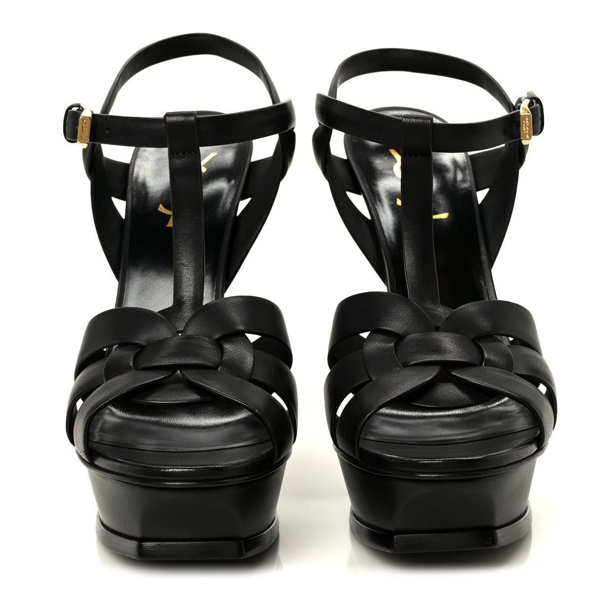 Calfskin Tribute 105 Platform Sandals 39.5 Black