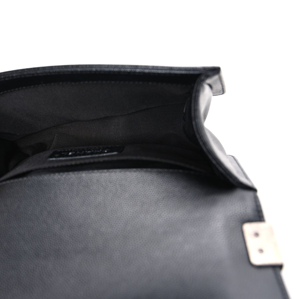 Caviar Quilted Small Boy Flap Black