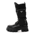 Spazzolato Rois Re-Nylon Metal Triangle Logo Monolith Pouch Pocket 55mm Tall Combat Boots 39 Black