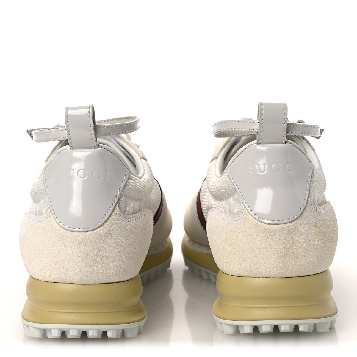 GG Suede Monogram Web Re-Motion Sneakers 37 White