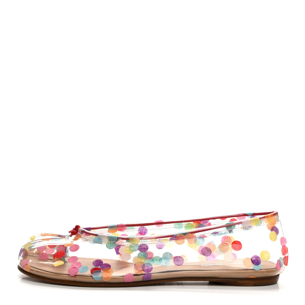 PVC Confetti Printed Tabi New Ballerina Flats 39 Multicolor