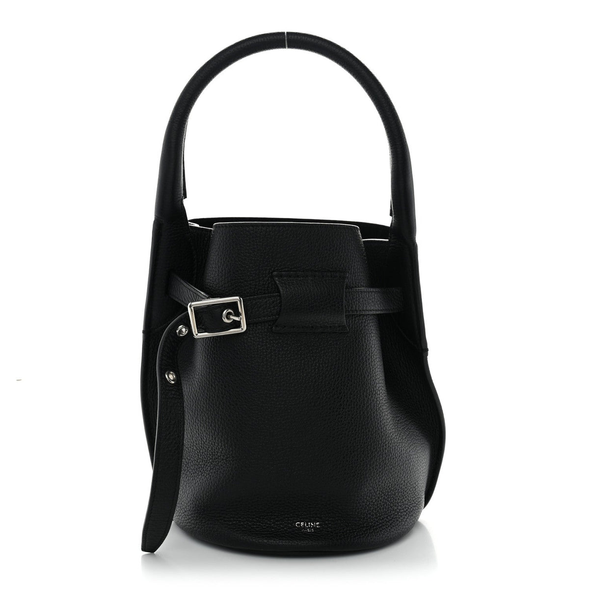 Supple Grained Calfskin Nano Big Bag Bucket Black