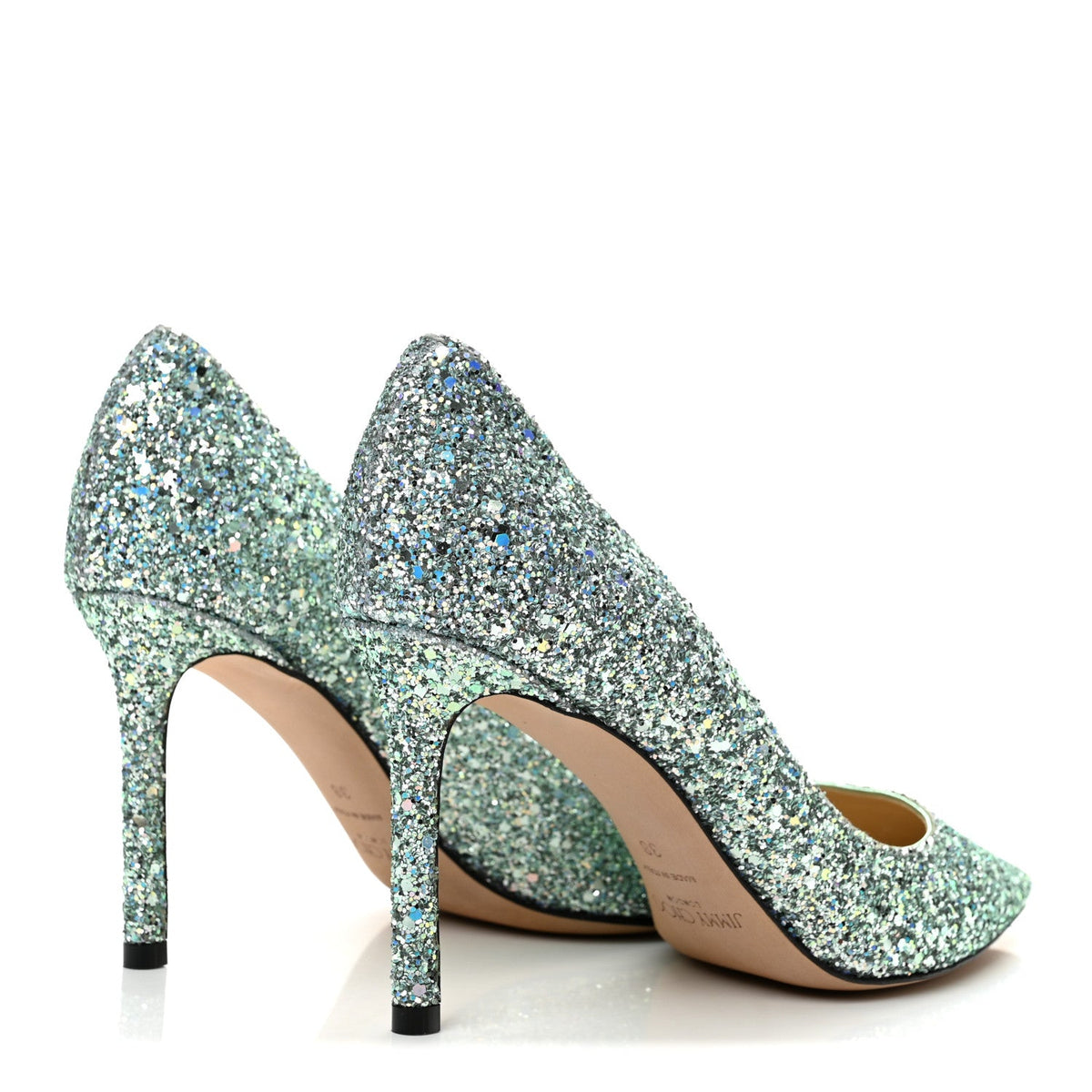 Glitter Pointy Toe Romy 85 Pumps 38 Turquoise
