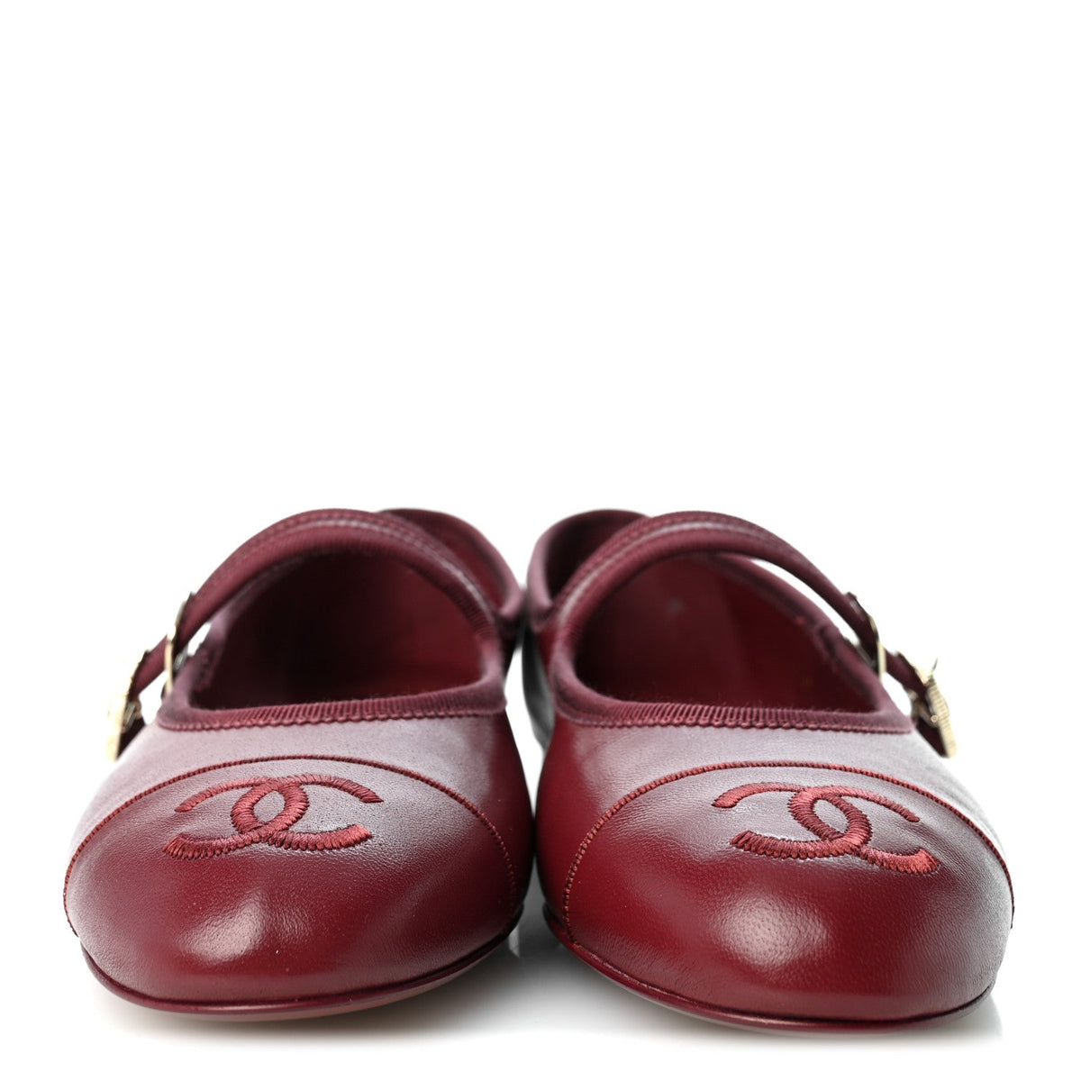 Lambskin Mary Jane Flats 36.5 Burgundy