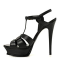 Calfskin Tribute 105 Platform Sandals 39.5 Black
