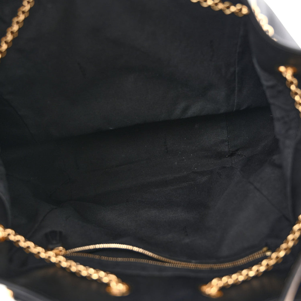 Vitello Grace King Karligraphy Chain Bucket Bag  Black Bisquit