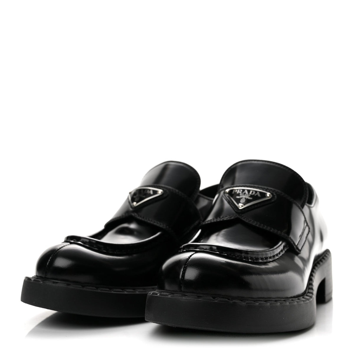 Spazzolato Metal Triangle 50mm Loafers 38 Black
